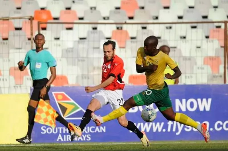 محمد عنتر لاعب منتخب مصر للمحليين خلال مواجهة جنوب